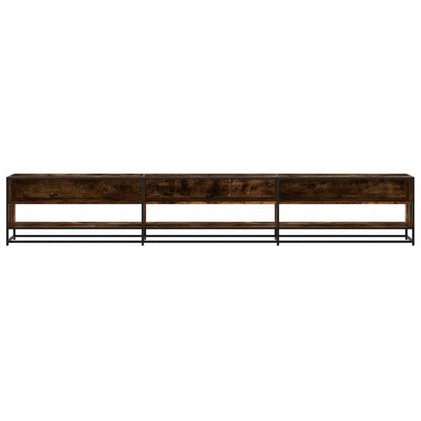 Mueble de TV madera de ingeniería roble ahumado 270x40x46 cm M 4