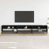 Mueble de TV madera de ingeniería negro 270x40x46 cm 3