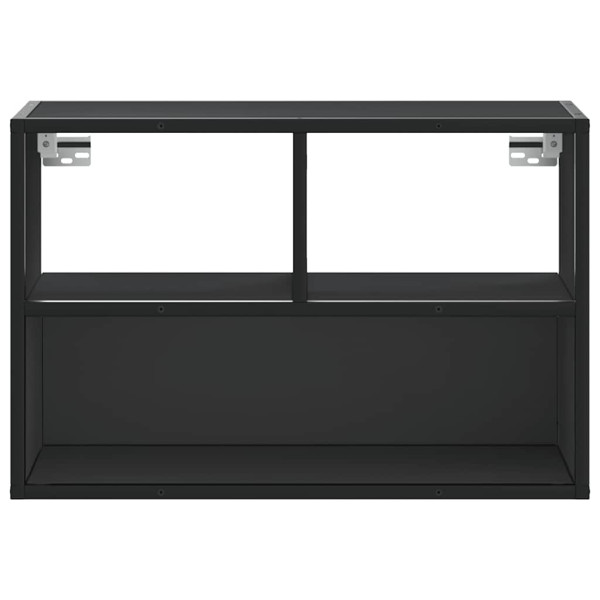 Mueble de TV metal y madera de ingeniería negro 60x31x39.5 cm M 4