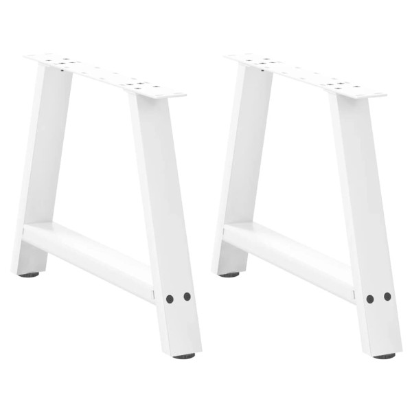 Patas de mesa de centro forma A 2uds acero blanco 70x(42-43) cm D