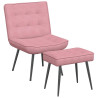 Sillón de relax con reposapiés terciopelo rosa 2