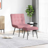 Sillón de relax con reposapiés terciopelo rosa 3