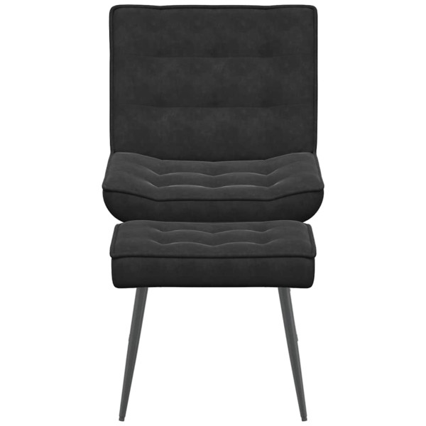 Sillón de relax con reposapiés terciopelo negro M 4