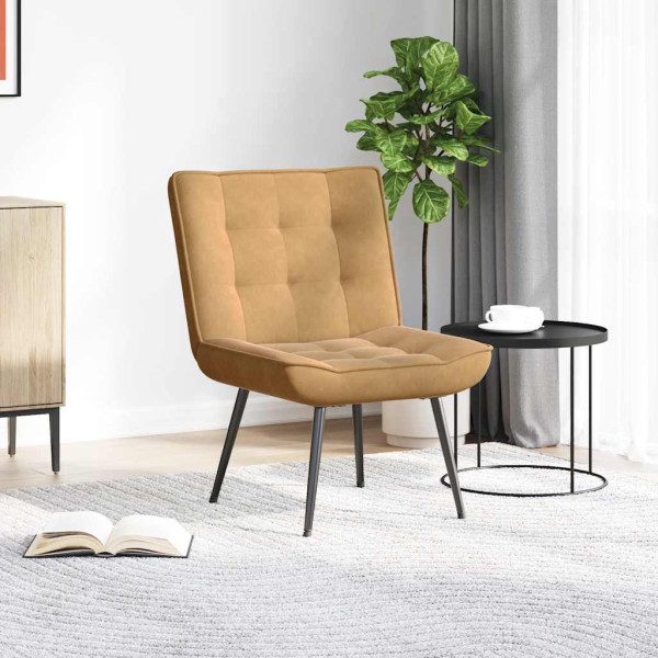 Sillón de relax terciopelo marrón 64x74x84 cm M 3