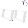 Patas de mesa de centro forma U 2uds acero blanco 70x(30-31) cm 1