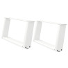 Patas de mesa de centro forma U 2uds acero blanco 70x(30-31) cm 2