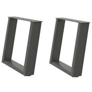 Pés para mesa de centro em forma de U. 2 peças. antracite. 50x (42-43) cm. aço H