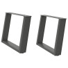 Pés para mesa de centro em forma de U. 2 peças. antracite. 60x (42-43) cm. aço 2