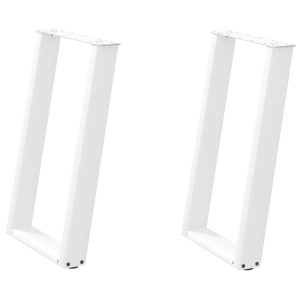Patas para mesa comedor forma U 2uds acero blanco 50x(72-73) cm H