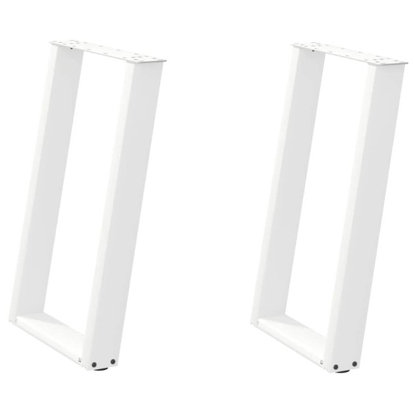 Patas para mesa comedor forma U 2uds acero blanco 50x(72-73) cm M 2