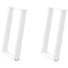 Pés de mesa de jantar em forma de U 2 peças aço branco 50x(72-73) cm 2