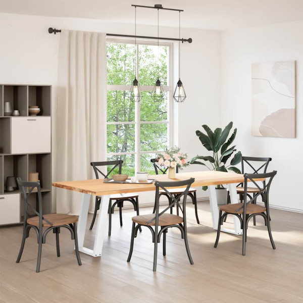 Pés de mesa de jantar em forma de U 2 peças aço branco 50x(72-73) cm M 3