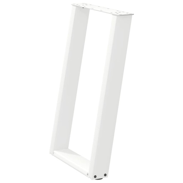 Pés de mesa de jantar em forma de U 2 peças aço branco 50x(72-73) cm M 4