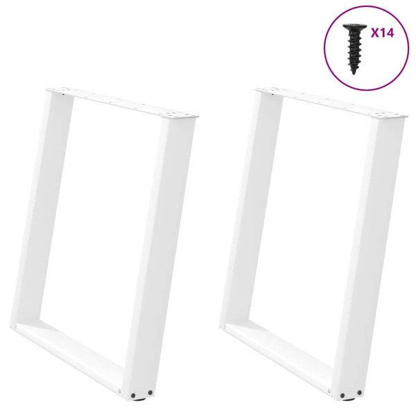 Patas para mesa de comedor en forma de U 2 uds acero blanco D