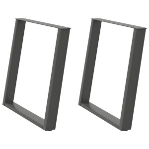 Pés para mesa de jantar em formato de U. 2 peças. antracite. 80x(72-73) cm. aço H