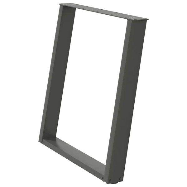 Pés para mesa de jantar em formato de U. 2 peças. antracite. 80x(72-73) cm. aço M 4