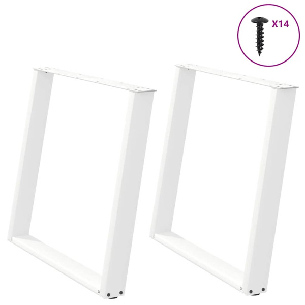 Patas para mesa de comedor en forma de U 2 uds acero blanco D