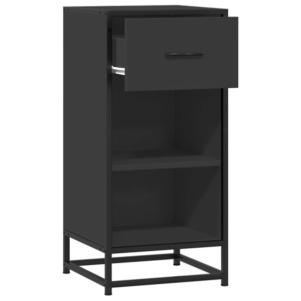Aparador de madera de ingeniería y metal negro 35.5x35x76 cm M 5