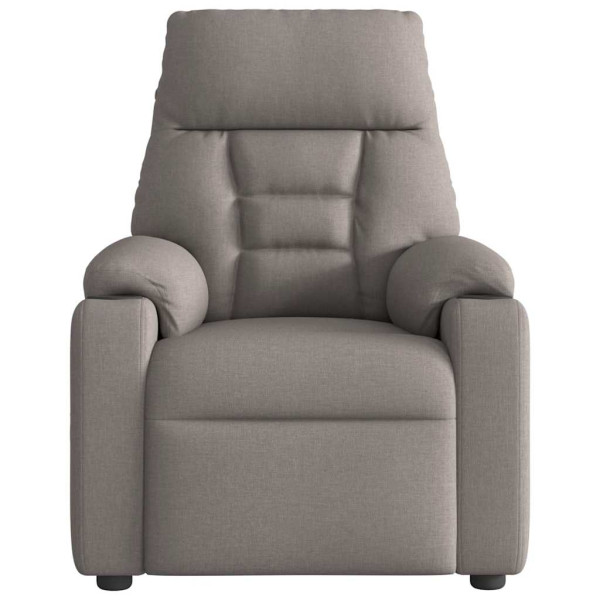 Sillón reclinable de tela gris taupe M 3