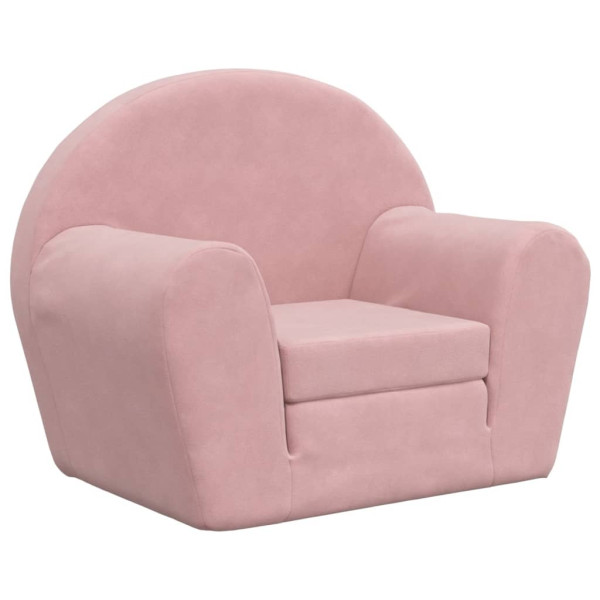 Sofá cama para niños felpa suave rosa M 2