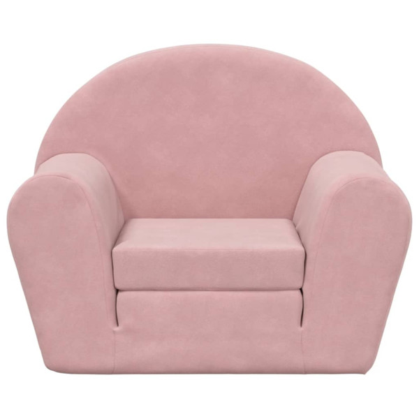 Sofá-cama infantil de pelúcia rosa M 3