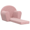 Sofá-cama infantil de pelúcia rosa 4