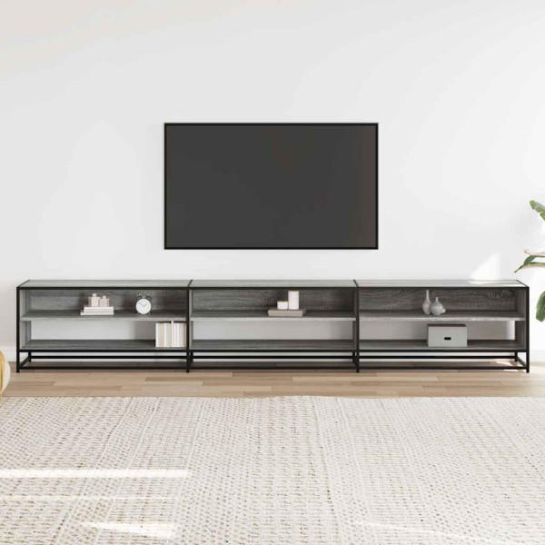 Mueble de TV madera de ingeniería gris Sonoma 270x40x46 cm M 3
