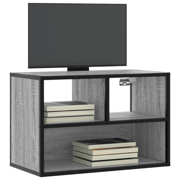 Mueble de TV madera y metal roble ahumado 60x31x39.5 cm D