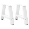 Patas de mesa de centro forma A 2uds acero blanco 30x(30-31) cm 1