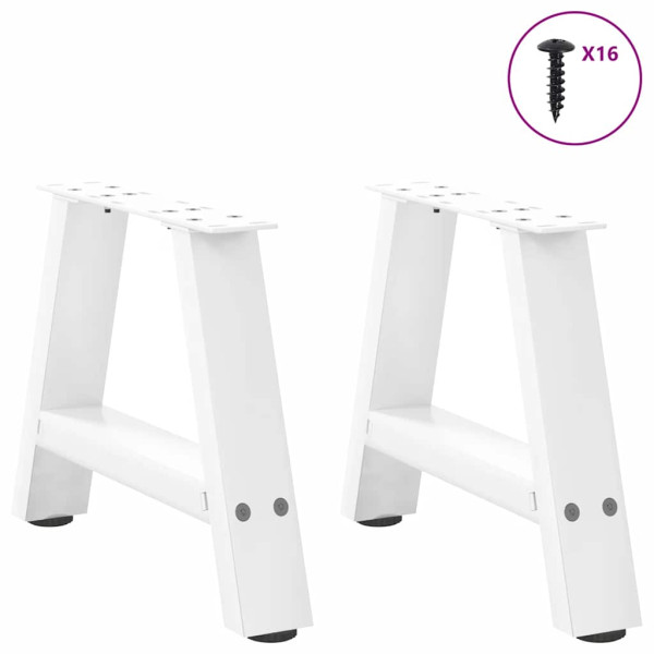 Patas de mesa de centro forma A 2uds acero blanco 30x(30-31) cm M 3