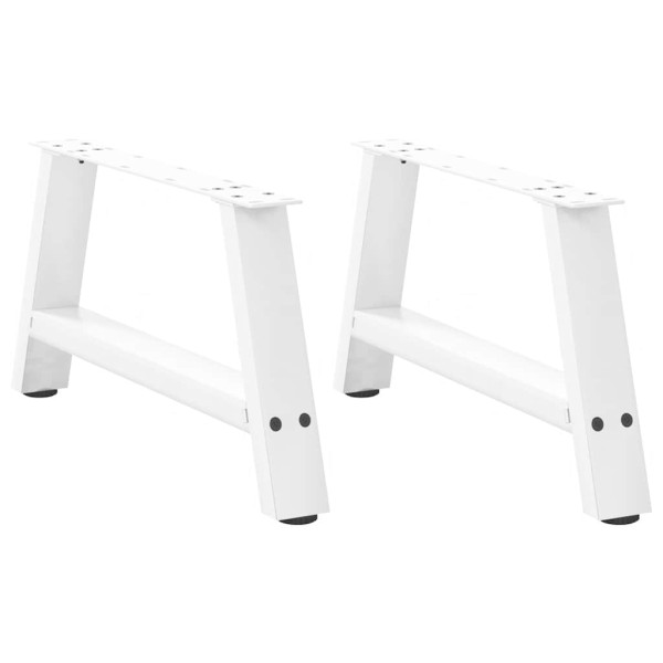 Patas de mesa de centro forma A 2uds acero blanco 60x(30-31) cm D