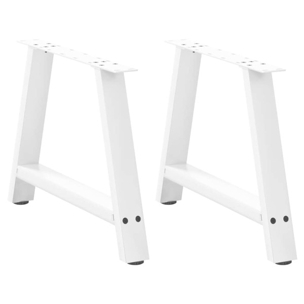 Patas de mesa de centro forma A 2uds acero blanco 60x(42-43) cm D