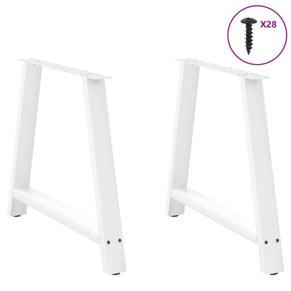 Patas de mesa de centro forma A 2uds acero blanco 90x(72-73) cm M 3