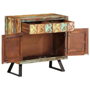 Cómoda de madera maciza reciclada multicolor 70x35x70 cm H
