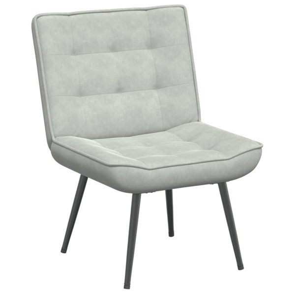 Sillón de relax con reposapiés terciopelo gris claro M 4