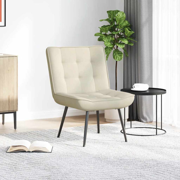 Sillón de relax terciopelo crema 64x74x84 cm M 3