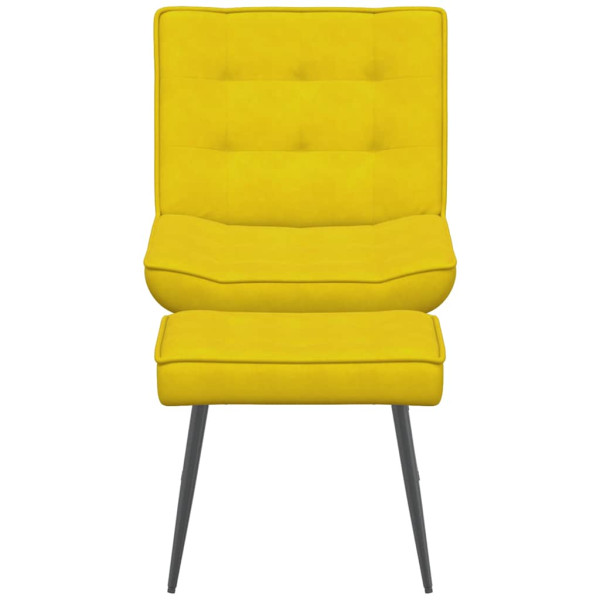 Sillón de relax con taburete terciopelo amarillo M 4