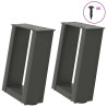 Pés para mesa de centro em formato de U. 2 peças. antracite. 30x(30-31) cm. aço 1