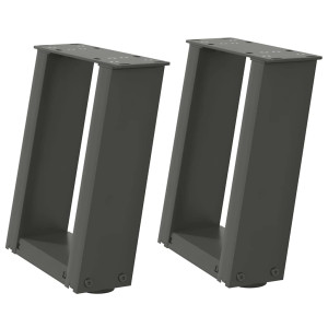 Patas de mesa centro forma U 2uds acero antracita 30x(30-31) cm H