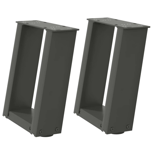 Patas de mesa centro forma U 2uds acero antracita 30x(30-31) cm M 2