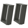Patas de mesa centro forma U 2uds acero antracita 30x(30-31) cm 2
