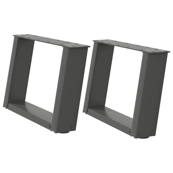 Patas de mesa centro forma U 2uds acero antracita 50x(30-31) cm M 2