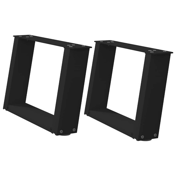 Patas de mesa de centro forma U 2uds acero negro 50x(30-31) cm M 2