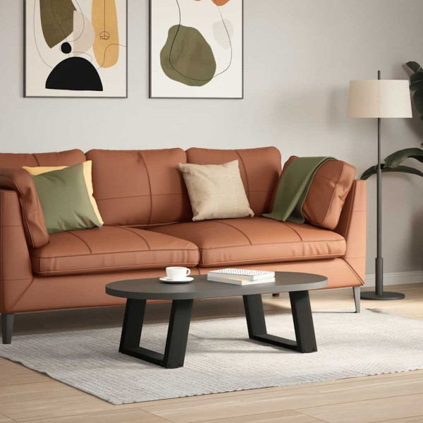 Pés para mesa de centro em formato de U. 2 peças. preto. 50x(30-31) cm. aço M 3