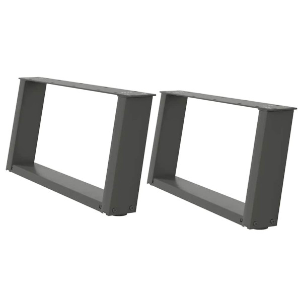 Patas de mesa centro forma U 2uds acero antracita 60x(30-31) cm M 2