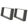 Patas de mesa centro forma U 2uds acero antracita 60x(30-31) cm 2