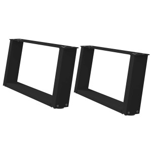 Pés para mesa de centro em formato de U. 2 peças. preto. 70x(30-31) cm. aço H