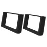 Patas de mesa de centro forma U 2uds acero negro 70x(30-31) cm 2