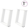 Patas de mesa de centro forma U 2uds acero blanco 50x(42-43) cm 1