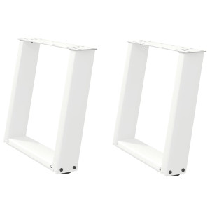 Pés para mesa de centro em forma de U. 2 peças. branco. 50x (42-43) cm. aço H